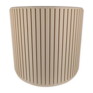 Large 10-inch Swale planter featuring architectural vertical ridges in beige