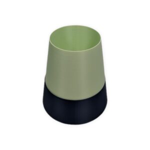 Leafprints 3D Sprout Self Watering Planter, 4-inch two-tone planter in navy and mint green, shown unplanted.